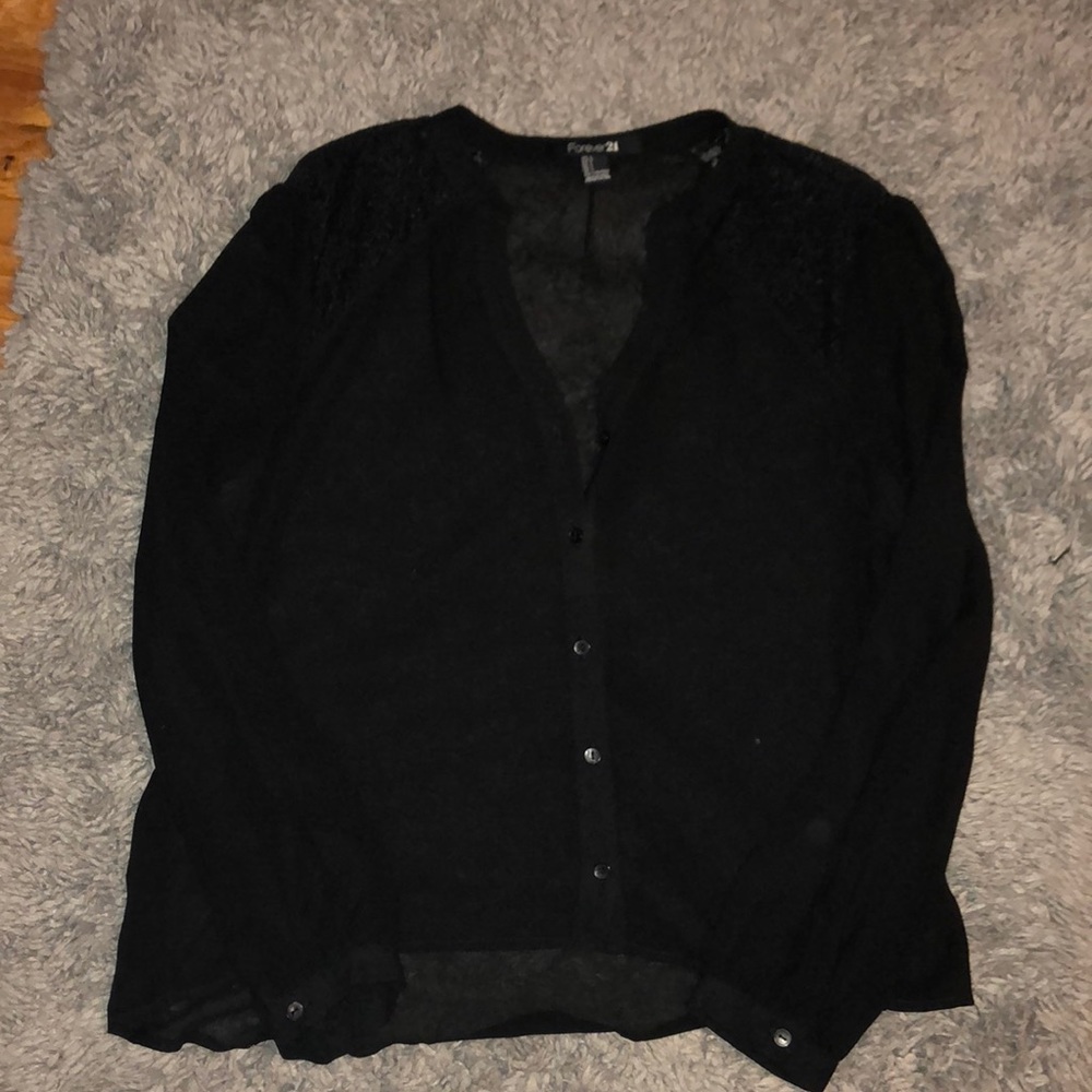 Black button up blouse